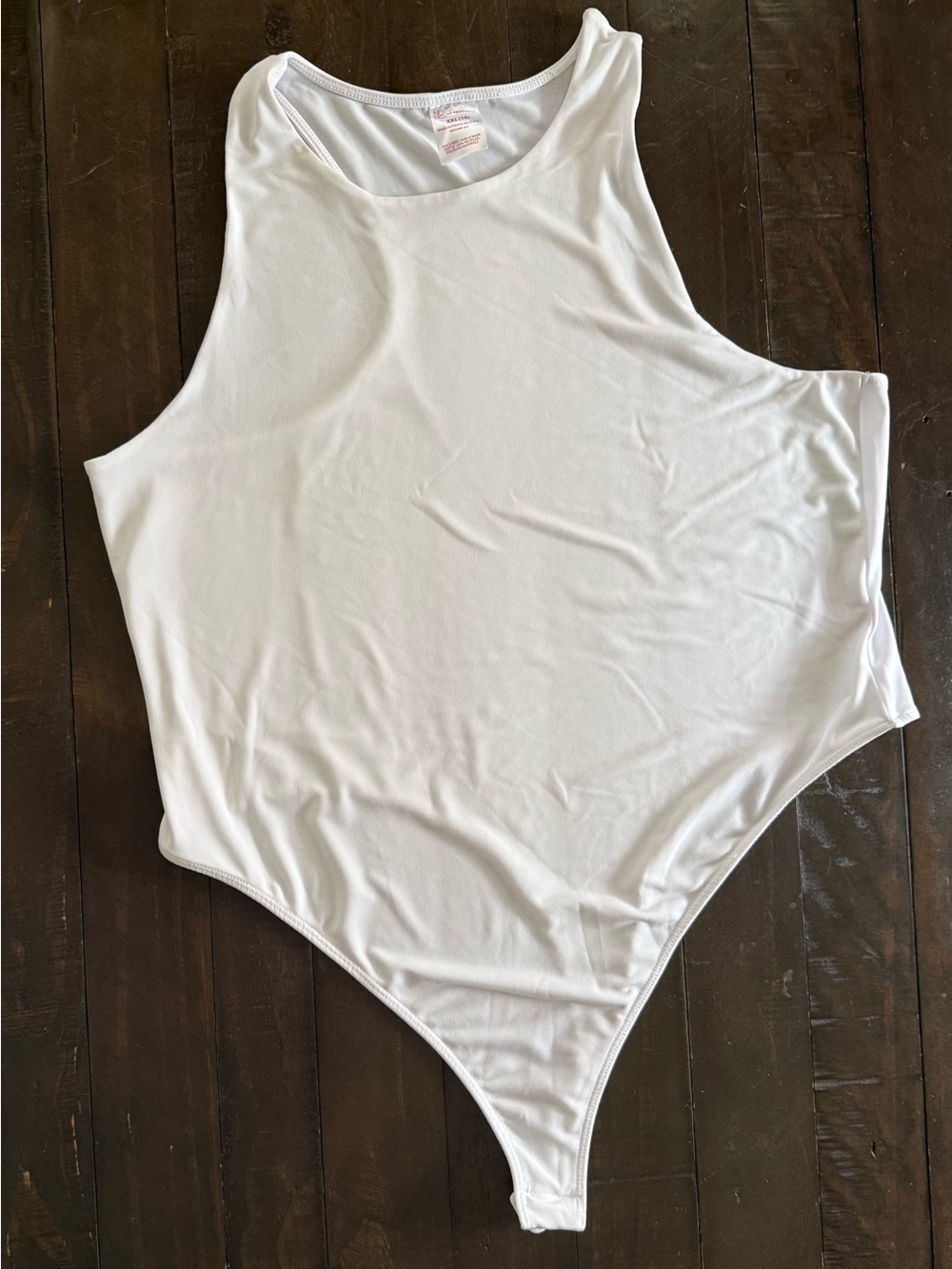 No Boundaries White Scoop Neck Sleeveless Bodysuit